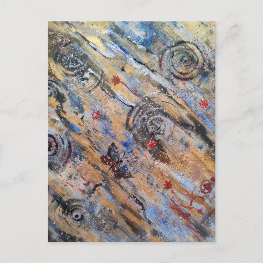 抽象芸術自然金銀蝶 ポストカード (正面)