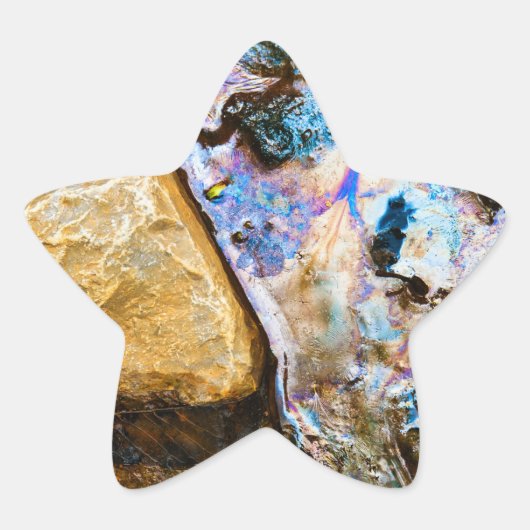 抽象芸術自然静止水星シール 星シール (正面)