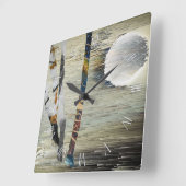 抽象芸術自然 スクエア壁時計 (傾斜)