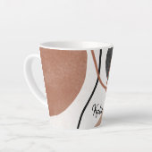 抽象芸術自由形状 – 茶色と黒 カフェラテマグ (左アングル)