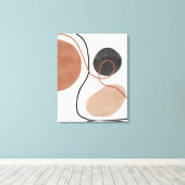 抽象芸術自由形状 – 茶色と黒 キャンバスプリント (インサイチュ (ウッドフロア))