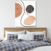 抽象芸術自由形状 – 茶色と黒 キャンバスプリント (インサイチュ (寝室))