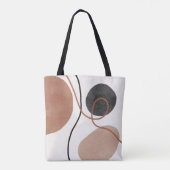 抽象芸術自由形状 – 茶色と黒 トートバッグ (裏面)