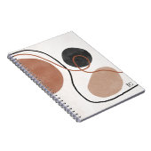 抽象芸術自由形状 – 茶色と黒 ノートブック (右側)