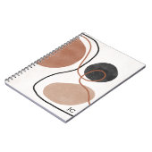 抽象芸術自由形状 – 茶色と黒 ノートブック (左側)