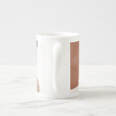 抽象芸術自由形状 – 茶色と黒 ボーンチャイナマグカップ (裏面)