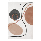 抽象芸術自由形状 – 茶色と黒 ミニクリップボード (裏面)