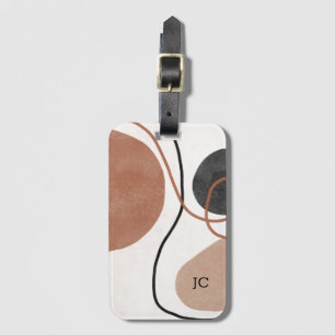 抽象芸術自由形状 – 茶色と黒 ラゲッジタグ