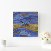 抽象芸術船首折れ波14 スクエア壁時計 (ホーム)