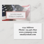 抽象芸術色あせたアメリカ国旗の会社名 名刺 (正面/裏面)