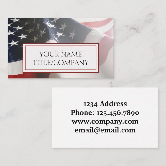抽象芸術色あせたアメリカ国旗の会社名 名刺 (正面/裏面)