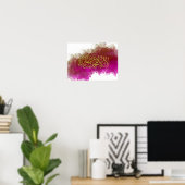 抽象芸術色のアラビア語のカリマ ポスター (ホームオフィス)