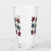 抽象芸術色のウミガメの群れ タンブラーグラス (左)