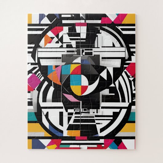 抽象芸術色のモダン芸術的な踊り ジグソーパズル (縦)