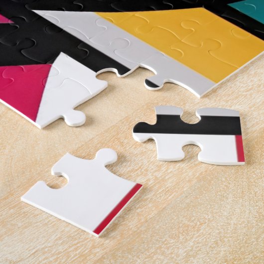 抽象芸術色のモダン芸術的な踊り ジグソーパズル (側面)