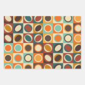 抽象芸術色の幾何形状レトロ ラッピングペーパーシート (正面2)