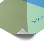 抽象芸術色コラージュ青と緑 ポスター (角)