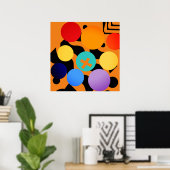 抽象芸術色ドット過負荷 ポスター (ホームオフィス)