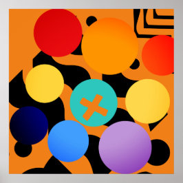 抽象芸術色ドット過負荷 ポスター