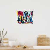 抽象芸術色ムチ ポスター (キッチン)