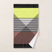 抽象芸術色モダン茶色イエローレモンホワイトbl バスタオルセット (ハンドタオル)