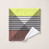 抽象芸術色モダン茶色イエローレモンホワイトbl バスタオルセット (ウォッシュタオル)