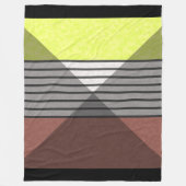 抽象芸術色モダン茶色イエローレモンホワイトbl フリースブランケット (正面)