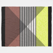 抽象芸術色モダン茶色イエローレモンホワイトbl フリースブランケット (正面(横))