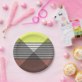 抽象芸術色モダン茶色イエローレモンホワイトbl ペーパープレート (パーティー)