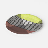 抽象芸術色モダン茶色イエローレモンホワイトbl ペーパープレート (アングル)
