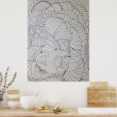 抽象芸術色付けページ ポスター (キッチン)