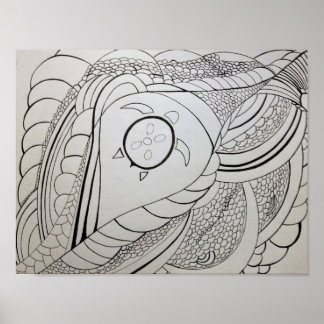 抽象芸術色付けページ ポスター