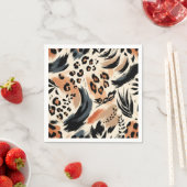 抽象芸術色彩の鮮やかエキゾチックアニマルプリントヒョウ スタンダードカクテルナプキン (インサイチュ)