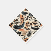 抽象芸術色彩の鮮やかエキゾチックアニマルプリントヒョウ スタンダードカクテルナプキン (角)