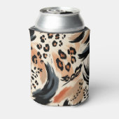 抽象芸術色彩の鮮やかエキゾチックアニマルプリントヒョウ 缶クーラー (缶裏面)