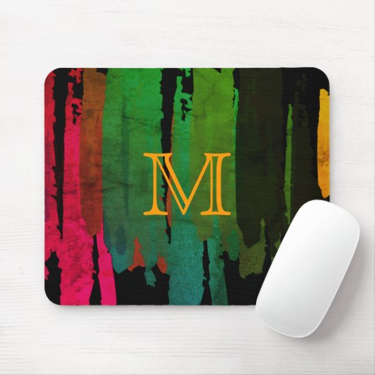 抽象芸術色彩の鮮やかカラー（ばちゃばちゃ）跳ねるアートヴィンテージ マウスパッド (マウス)