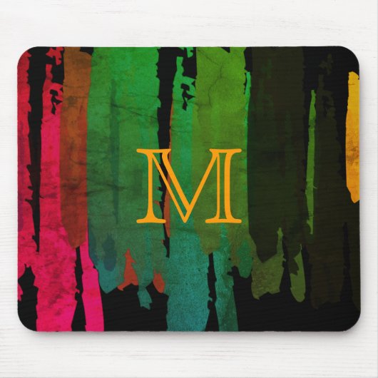 抽象芸術色彩の鮮やかカラー（ばちゃばちゃ）跳ねるアートヴィンテージ マウスパッド (正面)