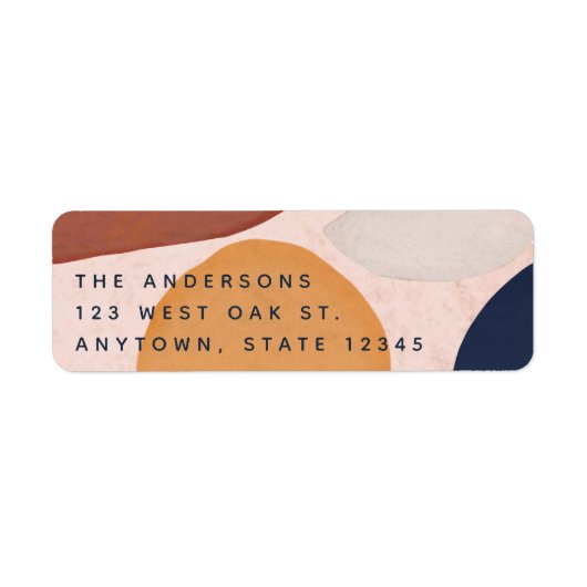 抽象芸術色彩の鮮やかシェイプズホリデー差出人住所 ラベル (正面)