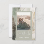 抽象芸術色彩の鮮やかモダンサージュ結婚グリーンの写真 サンキューカード (正面)