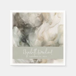 抽象芸術色彩の鮮やかモダンセージグ結婚リーン スタンダードカクテルナプキン