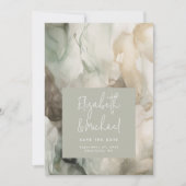 抽象芸術色彩の鮮やかモダンセージグ結婚リーン セーブザデート (正面)