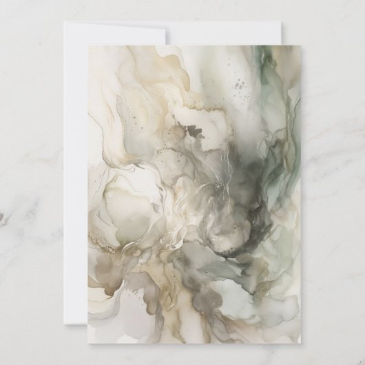 抽象芸術色彩の鮮やかモダンセージグ結婚リーン セーブザデート (裏面)