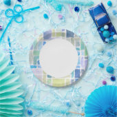 抽象芸術色彩の鮮やか水色の背景。 ペーパープレート (パーティー)