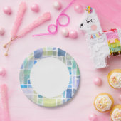 抽象芸術色彩の鮮やか水色の背景。 ペーパープレート (パーティー)