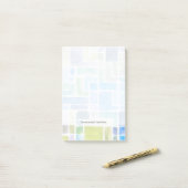 抽象芸術色彩の鮮やか水色の背景。 ポストイット (デスク上)