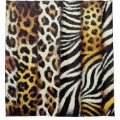 抽象芸術色彩の鮮やか混合野生アニマルプリント シャワーカーテン (正面)