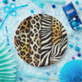 抽象芸術色彩の鮮やか混合野生アニマルプリント ペーパープレート (パーティー)