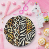 抽象芸術色彩の鮮やか混合野生アニマルプリント ペーパープレート (パーティー)