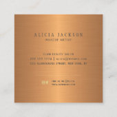 抽象芸術色彩の鮮やか金ゴールド黒モノグラムの スクエア名刺 (裏面)