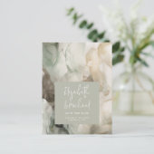 抽象芸術色彩の鮮やかSage Green日付の保存 ポストカード (スタンド正面)